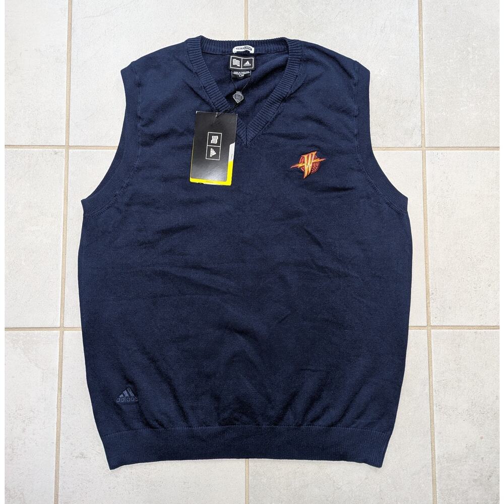Adidas Men's Large Vintage Golden State Warriors Climalite Golf Sweater Vest NEW